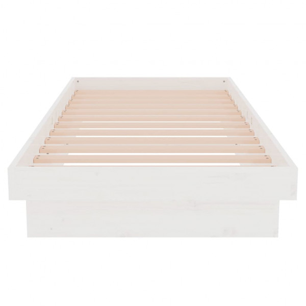 Estructura de cama individual madera maciza blanca 75x190 cm M 5