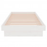 Estrutura cama pequena solteiro 75x190 cm madeira maciça branco 5