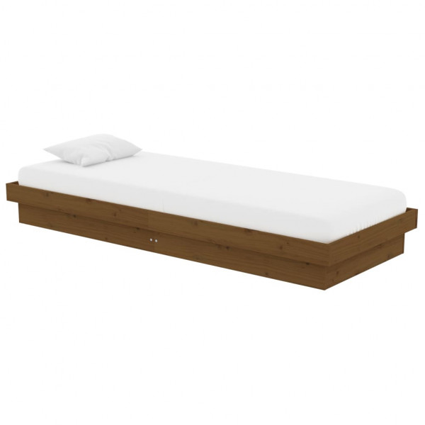 Estrutura cama pequena solteiro 75x190 cm madeira castanho mel M 3