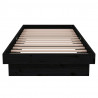 Estrutura cama pequena solteiro 75x190 cm madeira maciça preto 5