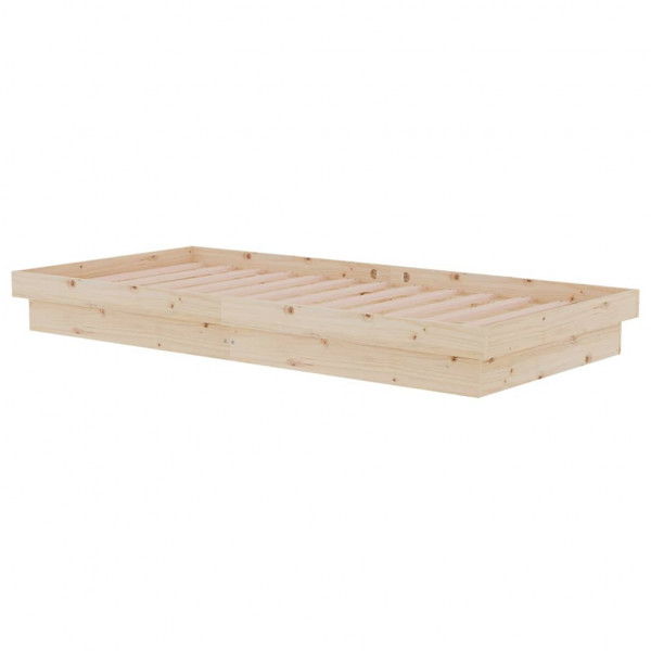 Estructura de cama madera maciza 90x190 cm M 4