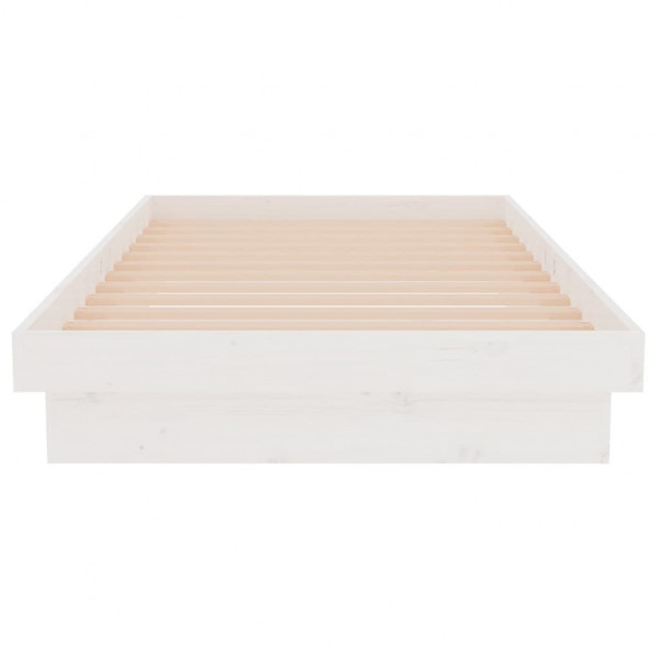 Estrutura de cama solteiro 90x190 cm madeira maciça branco M 5