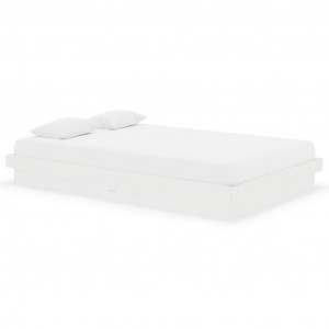 Estrutura cama pequena casal 120x190 cm pinho maciço branco H