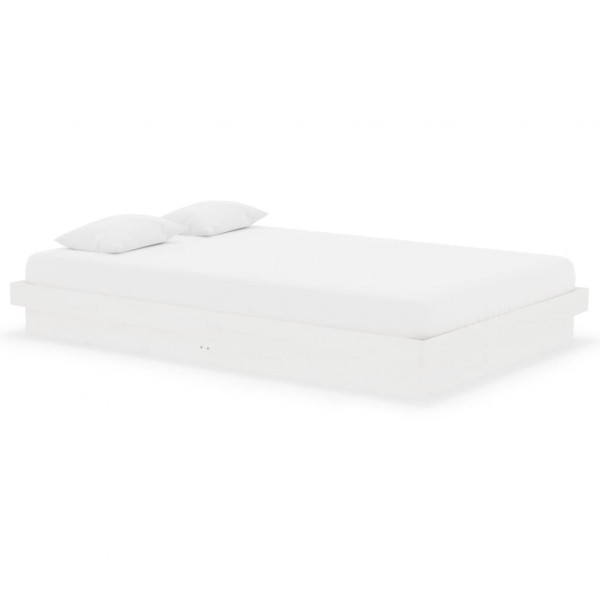 Estrutura cama pequena casal 120x190 cm pinho maciço branco M 2