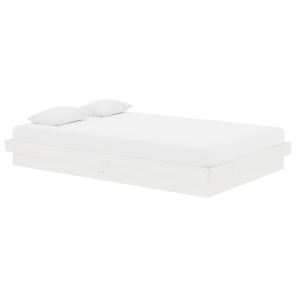 Estrutura cama pequena casal 120x190 cm pinho maciço branco M 3