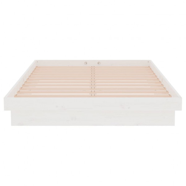 Estructura de cama doble pequeña madera maciza blanca 120x190cm M 5