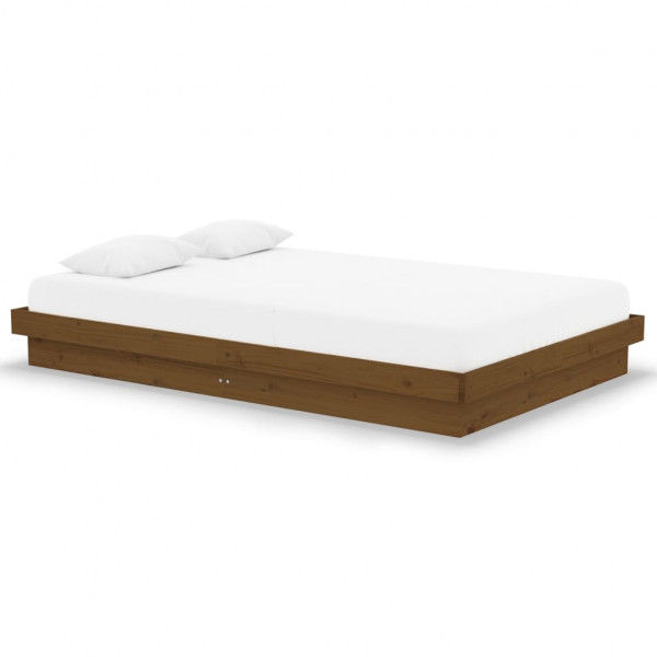 Estrutura cama pequena de casal 120x190 cm madeira castanho-mel M 2
