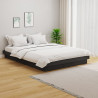 Estructura de cama de madera maciza gris 140x190 cm 1