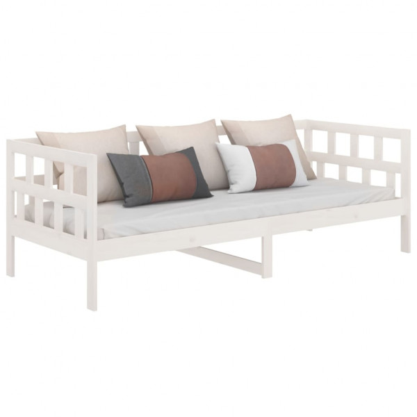 Sofá cama madera maciza de pino blanco 80x200 cm M 3