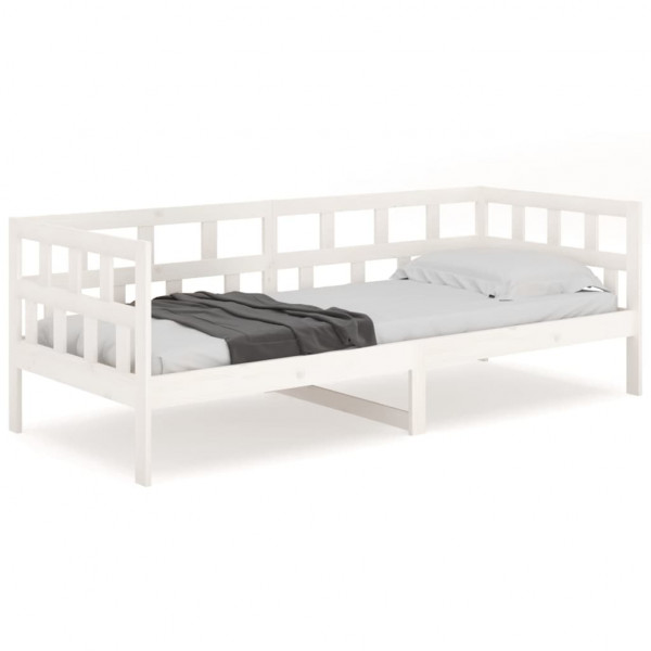 Sofá-cama 80x200 cm madeira de pinho maciça branco M 5