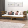Sofá cama madera maciza de pino marrón miel 80x200 cm 1