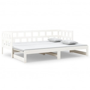 Sofá cama extraíble madera maciza de pino blanco 2x(90x200) cm H