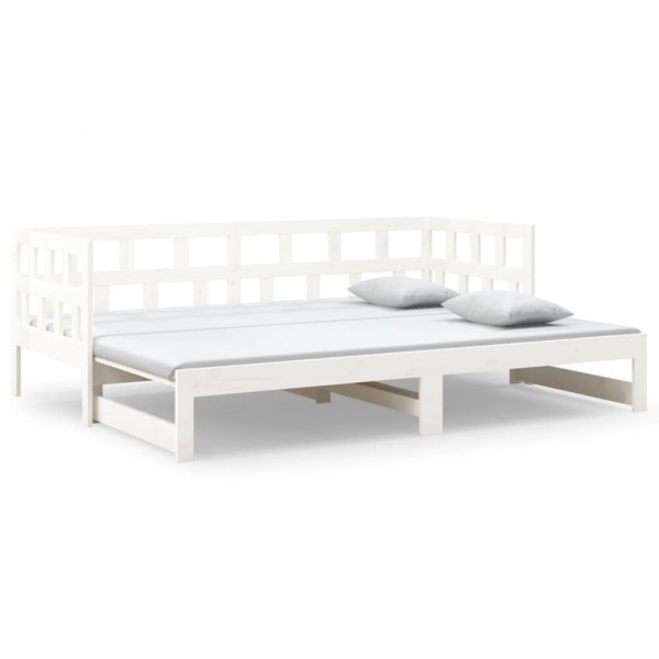 Sofá-cama de puxar 2x(90x200) cm pinho maciço branco M 2