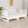 Sofá cama extraíble madera maciza de pino blanco 2x(90x200) cm 4