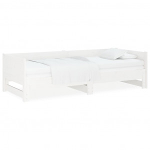 Estrutura sofá-cama de puxar 2x(80x200) cm pinho maciço branco H