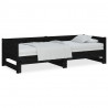Sofá-cama de puxar pinho maciço preto 2x(80x200) cm 2