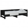 Sofá-cama de puxar pinho maciço preto 2x(80x200) cm 3