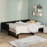 Sofá cama extraíble madera maciza de pino negro 2x(80x200) cm 5
