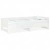 Estrutura sofá-cama de puxar pinho maciço branco 2x(90x190) cm 2