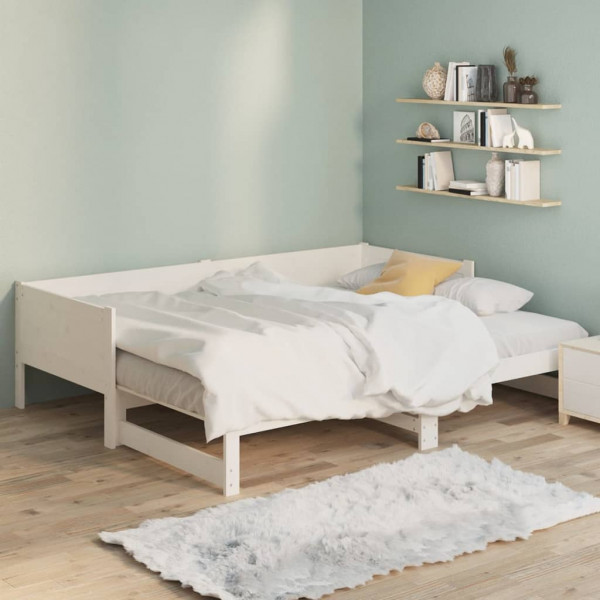 Sofá cama extraíble madera maciza de pino blanco 2x(90x190) cm M 5