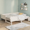 Estrutura sofá-cama de puxar pinho maciço branco 2x(90x190) cm 5