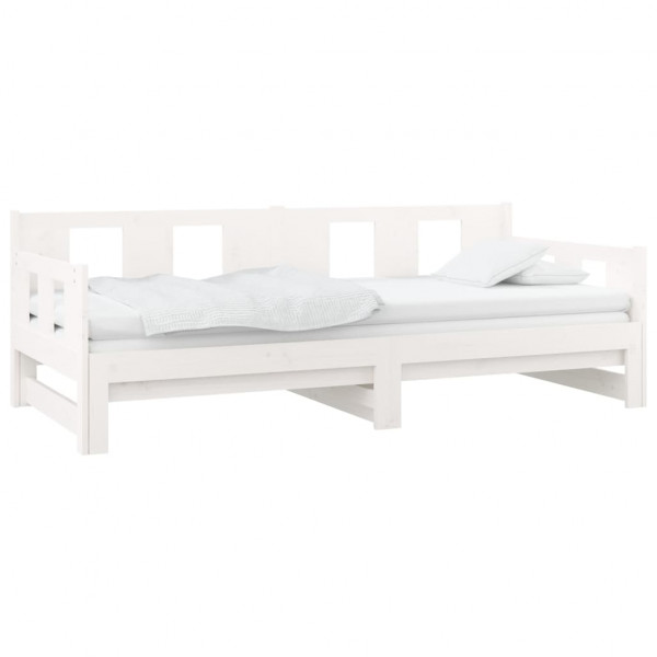 Sofá cama extraíble madera maciza de pino blanco 2x(80x200) cm M 3