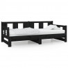 Sofá-cama de puxar pinho maciço preto 2x(80x200) cm 2