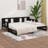 Sofá-cama de puxar pinho maciço preto 2x(80x200) cm 4