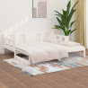 Sofá cama extraíble madera maciza de pino blanco 2x(90x190) cm 4