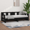 Estrutura sofá-cama de puxar 2x(90x190) cm pinho maciço preto 1