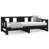 Estrutura sofá-cama de puxar 2x(90x190) cm pinho maciço preto 5