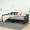 Sofá cama extraíble madera maciza de pino negro 2x(90x200) cm 1