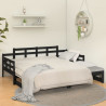 Sofá cama extraíble madera maciza de pino negro 2x(90x200) cm 4