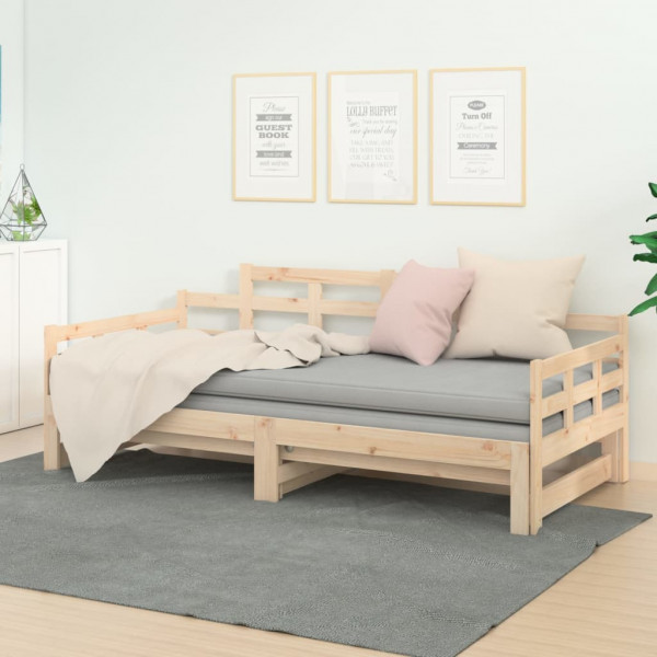 Sofá cama extraíble madera maciza de pino 2x(80x200) cm D