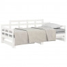 Estrutura sofá-cama de puxar pinho maciço branco 2x(90x190) cm 3