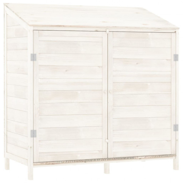 Cobertizo de jardín madera de abeto maciza blanco 102x52x112 cm M 2