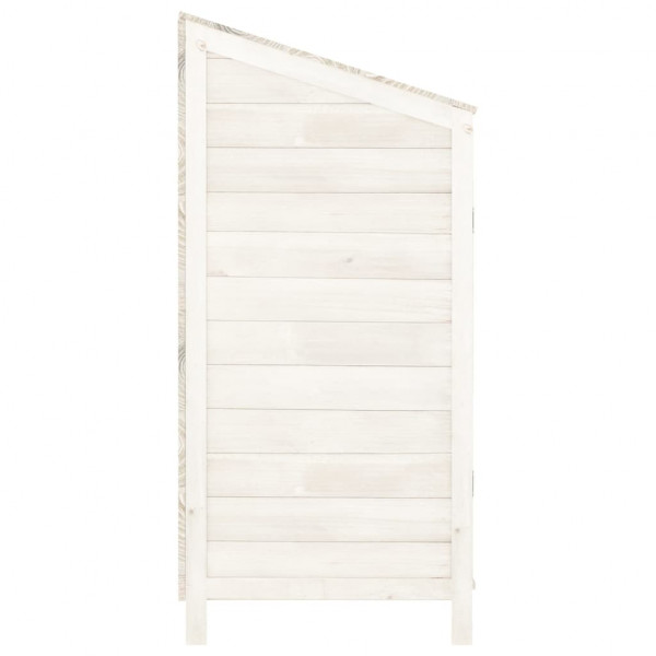 Cobertizo de jardín madera de abeto maciza blanco 102x52x112 cm M 5