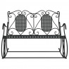 Banco mecedor de jardín de dos plazas 113 cm acero negro 3