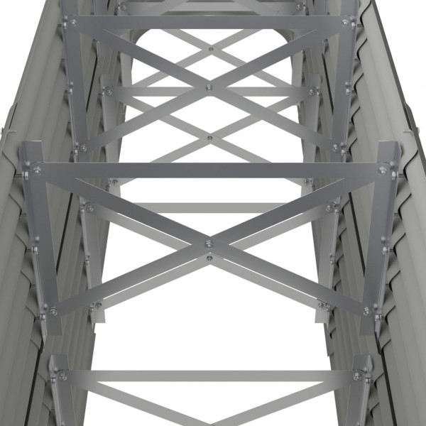 Canteiro elevado jardim 224x40x68cm aço revestido a pó cinzento M 5