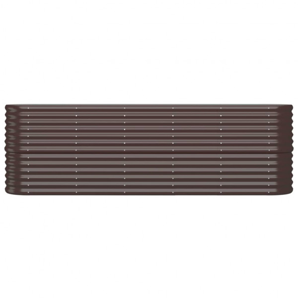 Canteiro elevado jardim 224x40x68cm aço revestido a pó castanho M 3