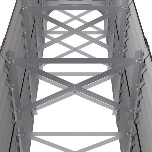 Jardinera arriate acero recubrimiento polvo marrón 224x40x68 cm M 5