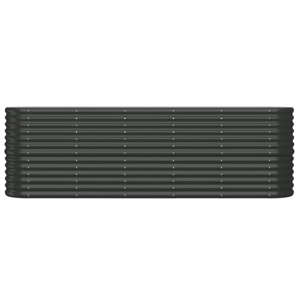 Canteiro elevado jardim 224x40x68 aço revestido a pó antracite M 3