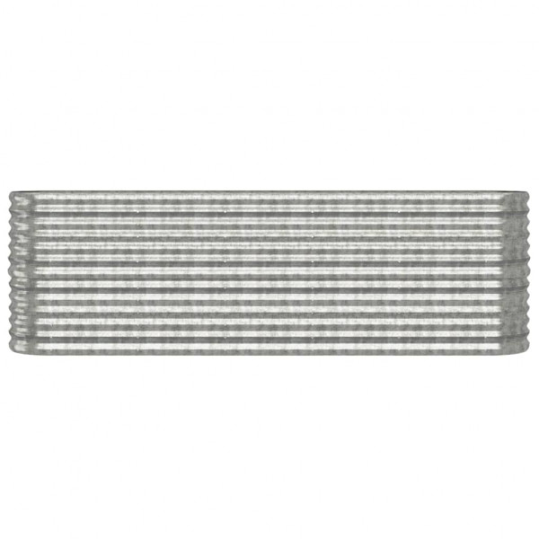 Canteiro elevado jardim 224x40x68cm aço revestido a pó prateado M 3