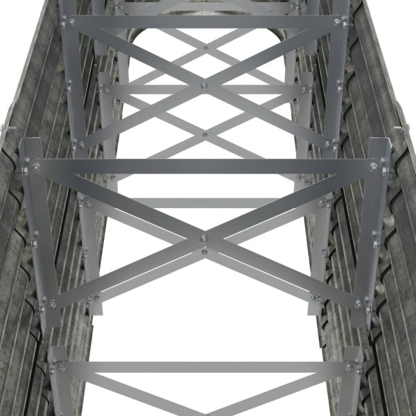 Jardinera arriate acero recubrimiento polvo plata 224x40x68 cm M 5