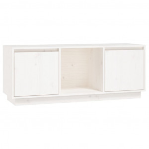 Mueble para TV de madera maciza de pino blanco 110.5x35x44 cm H