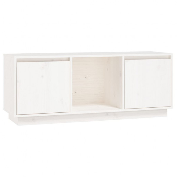 Mueble para TV de madera maciza de pino blanco 110.5x35x44 cm M 2