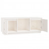 Mueble para TV de madera maciza de pino blanco 110.5x35x44 cm 5