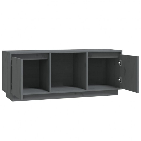 Mueble para TV de madera maciza de pino gris 110.5x35x44 cm M 5