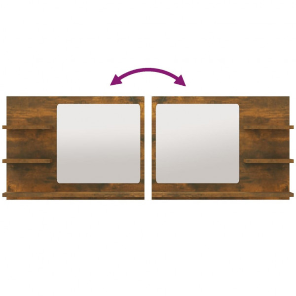 Espelho WC 60x10.5x45 cm derivados de madeira carvalho fumado M 5