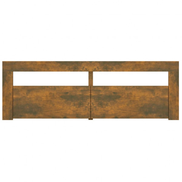 Mueble de TV con luces LED roble ahumado 120x35x40 cm M 5